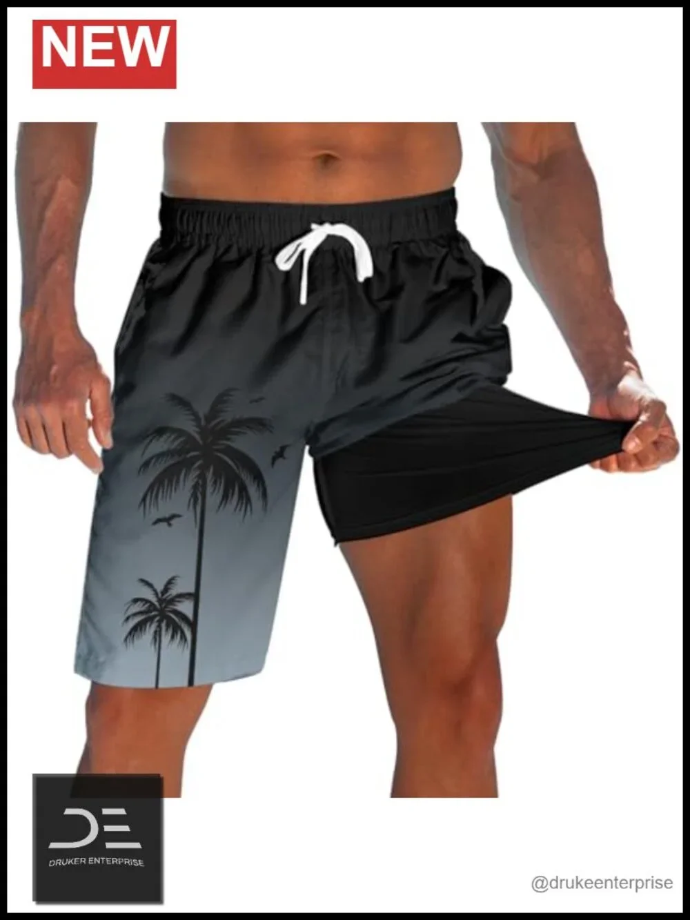 Men's Swim Trunks with Compression Liner 9